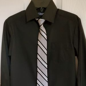 CHAPS Boys Dress Shirt & Clip on Tie